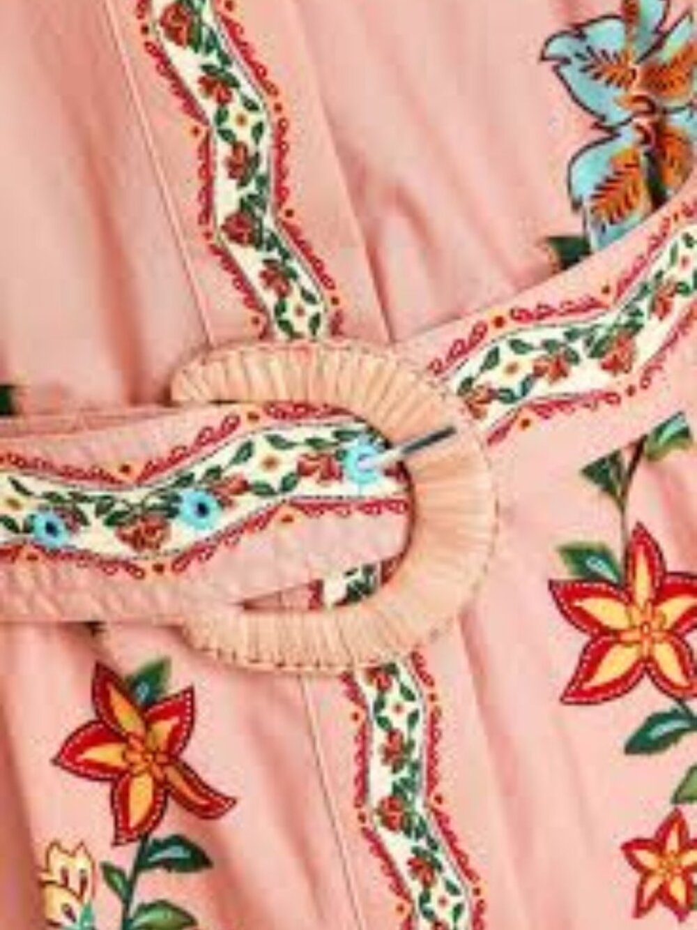 Farm Rio Pink Garden Delight Belted Mini Dress Size M - Picture 2 of 4